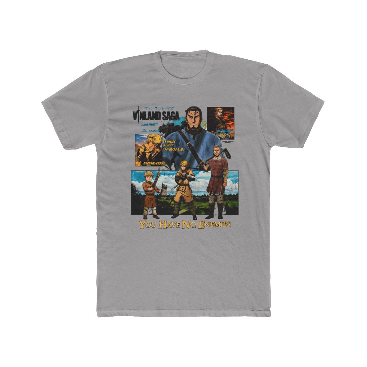 Vinland Saga Anime T Shirt, Vintage Style Thorfinn Print, Oversized Cotton Tee - alternate angle 2, merchandise
