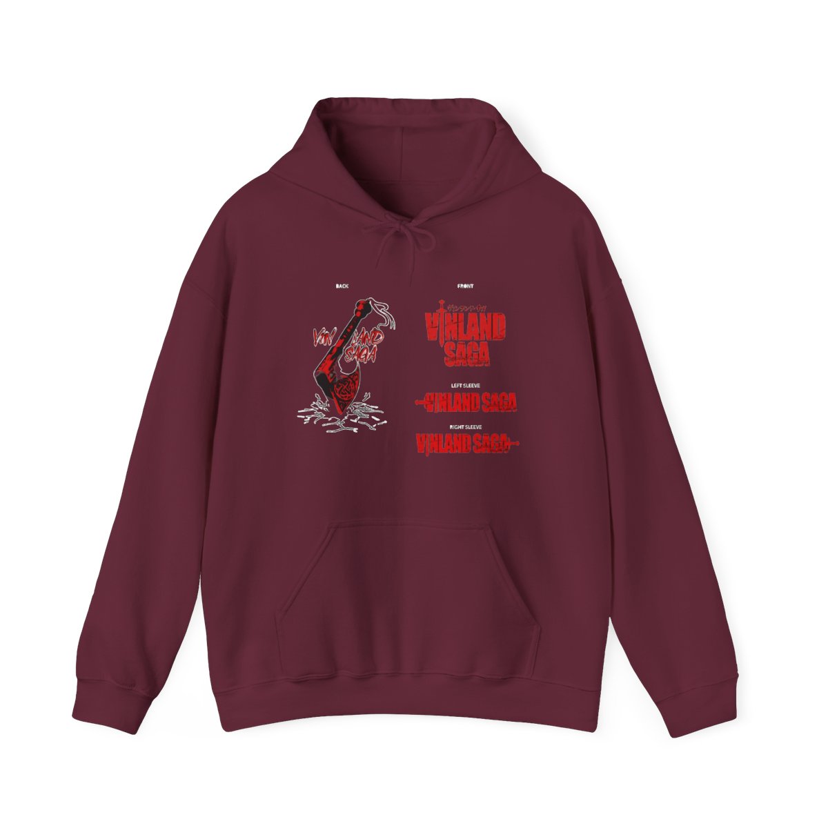 Vinland Saga Hoodies - Vinland Saga Axe Sleeves Aesthetic Printed Hoodie - alternate angle 3, merchandise
