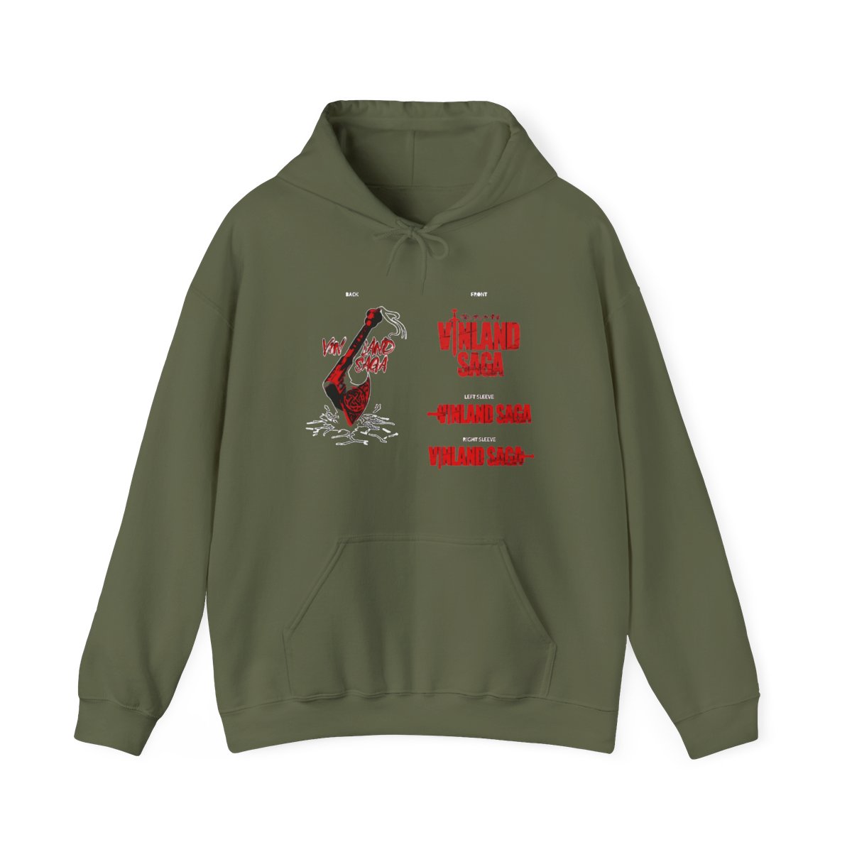 Vinland Saga Hoodies - Vinland Saga Axe Sleeves Aesthetic Printed Hoodie - alternate angle 4, merchandise